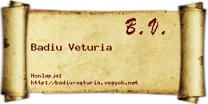 Badiu Veturia névjegykártya